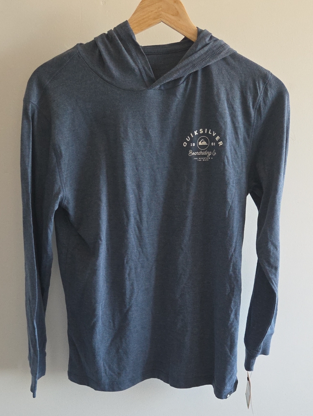 Quiksilver Heather Slate Blue Long-Sleeve Hooded Tee